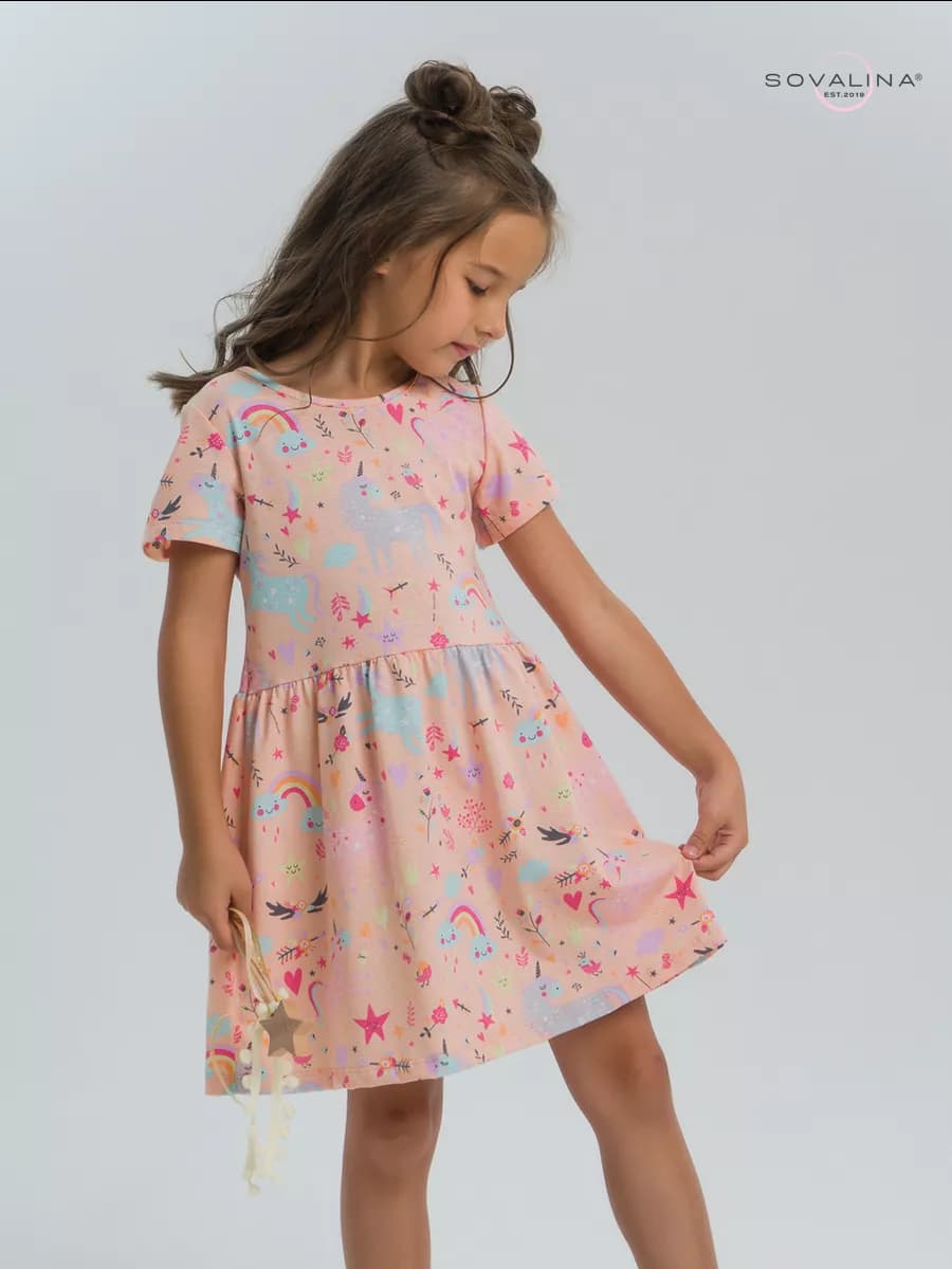 Платье в садик короткий рукав