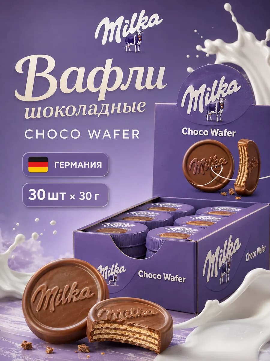 Печенье вафли шоколадные Choco Wafer 30 штук по 30 г
