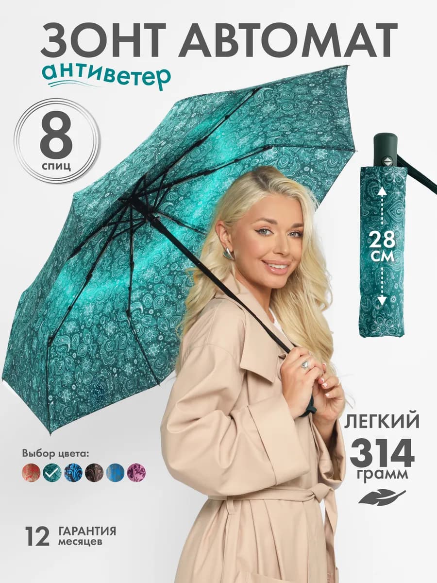 Зонт автомат антиветер складной