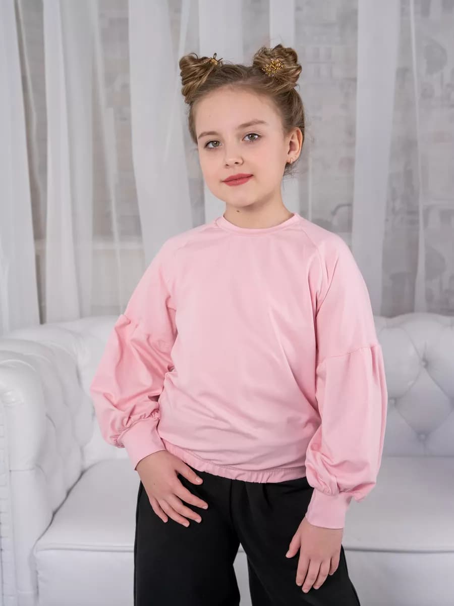 Джемпер школьный для девочки с пышным рукавом