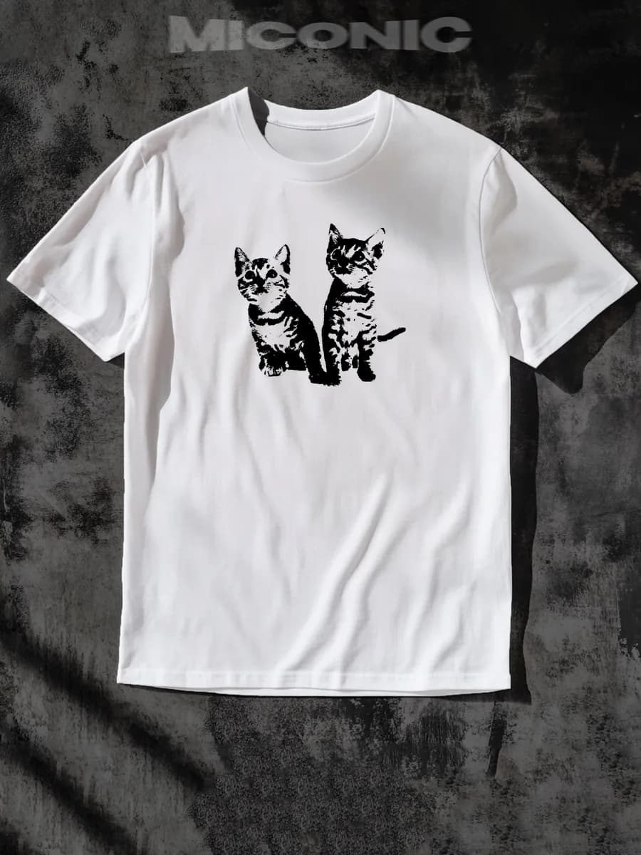 Футболка с принтом котики y2k