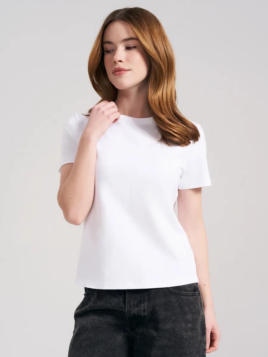 Плотная базовая свободная футболка