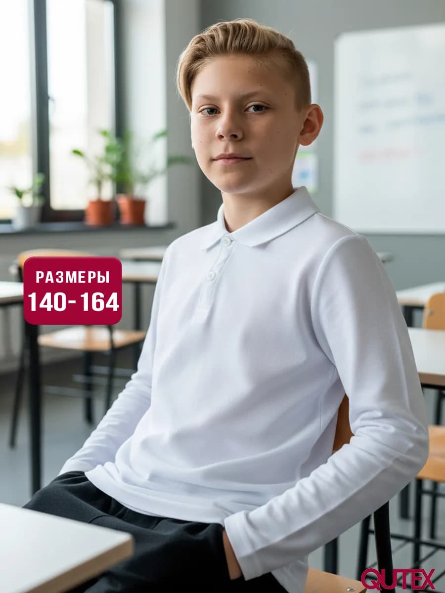 Футболка поло с длинным рукавом