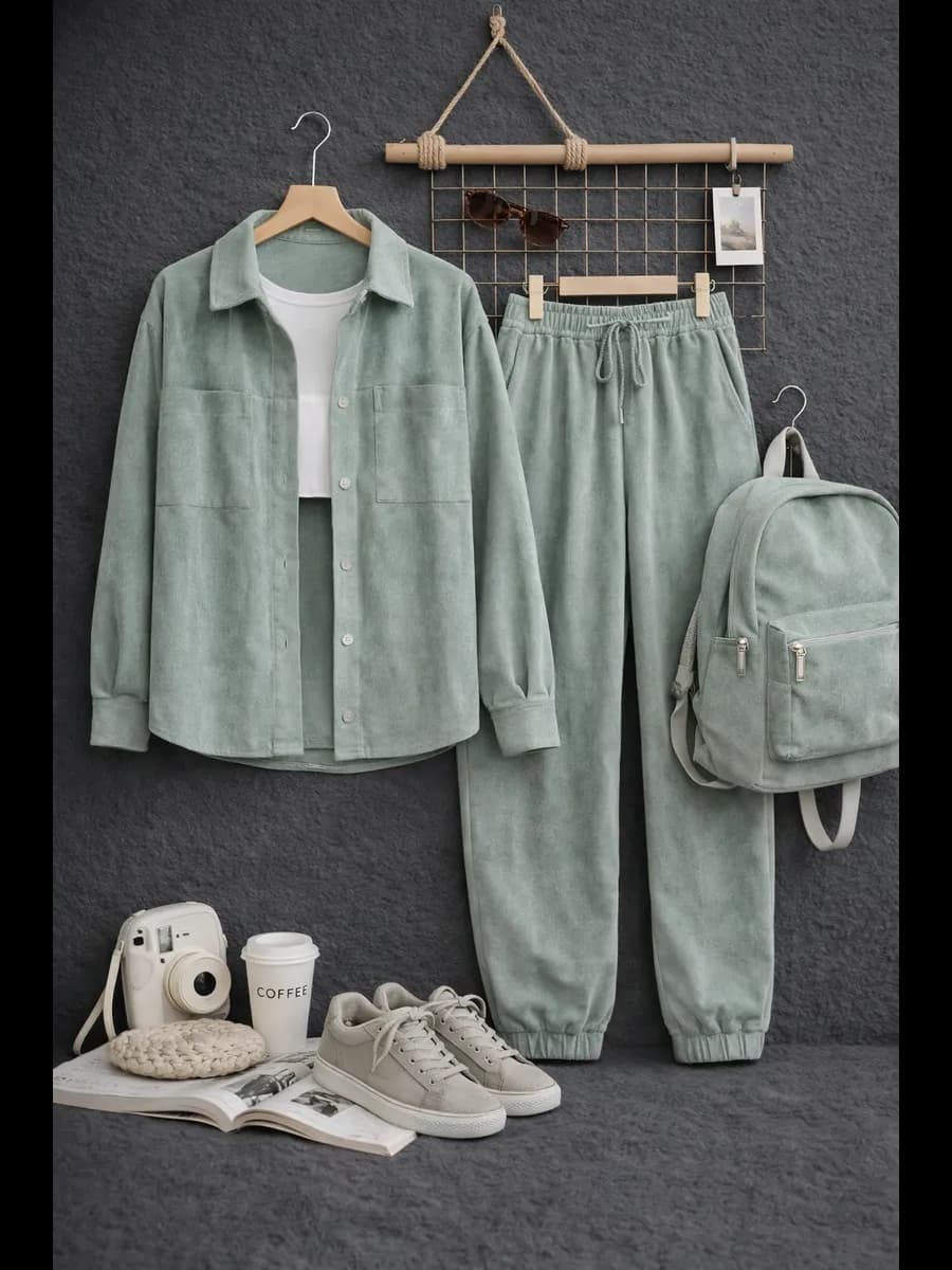 Костюм вельветовый спортивный оверсайз