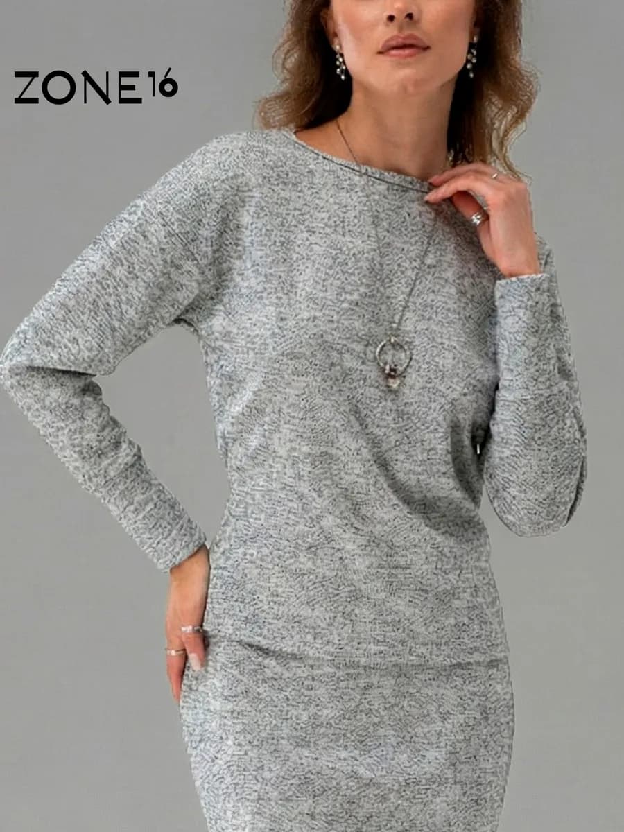 Костюм с юбкой трикотажный в офис