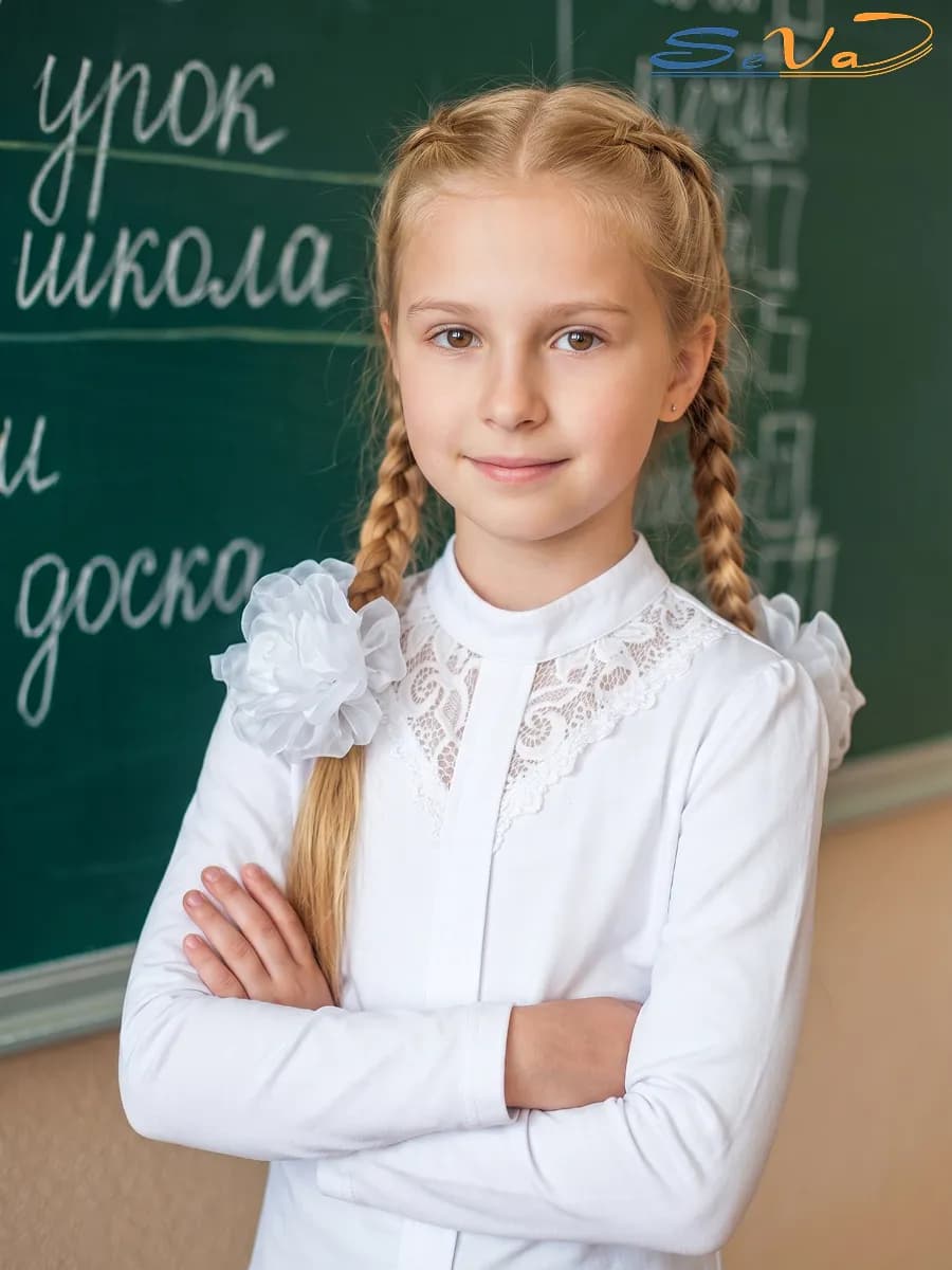 Джемпер, блузка для девочки школьная, нарядная