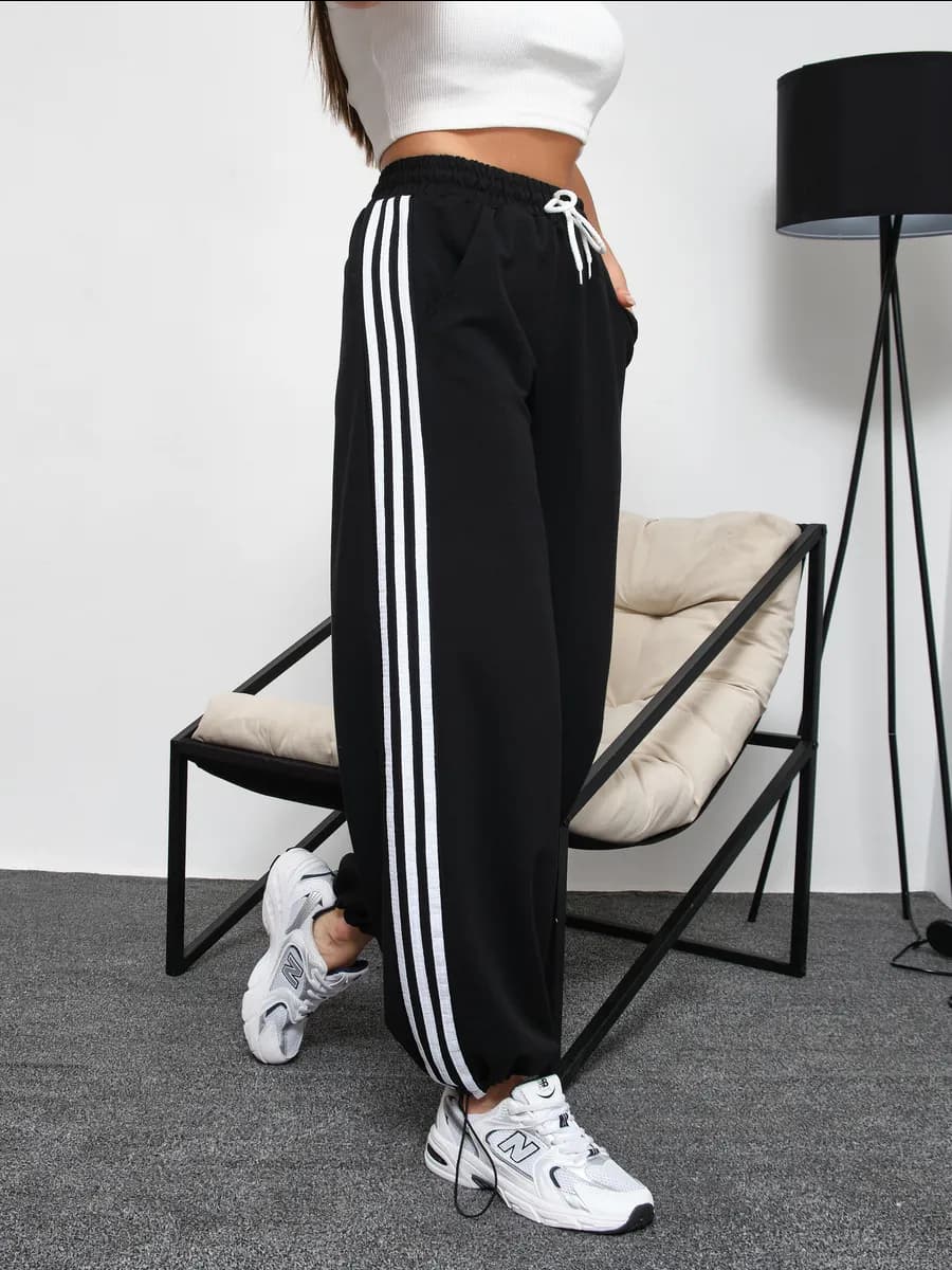 Брюки карго женские широкие с утяжками