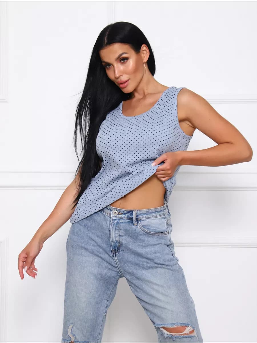 Майка Женская из хлопка в рубчик