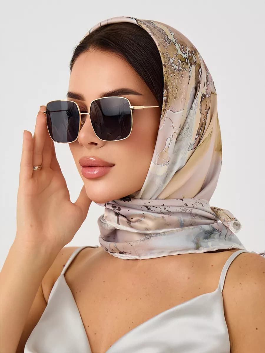 Платок шелковый на голову