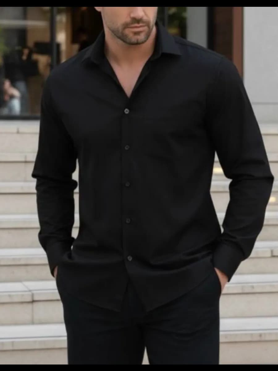 Рубашка с длинным рукавом хлопковая