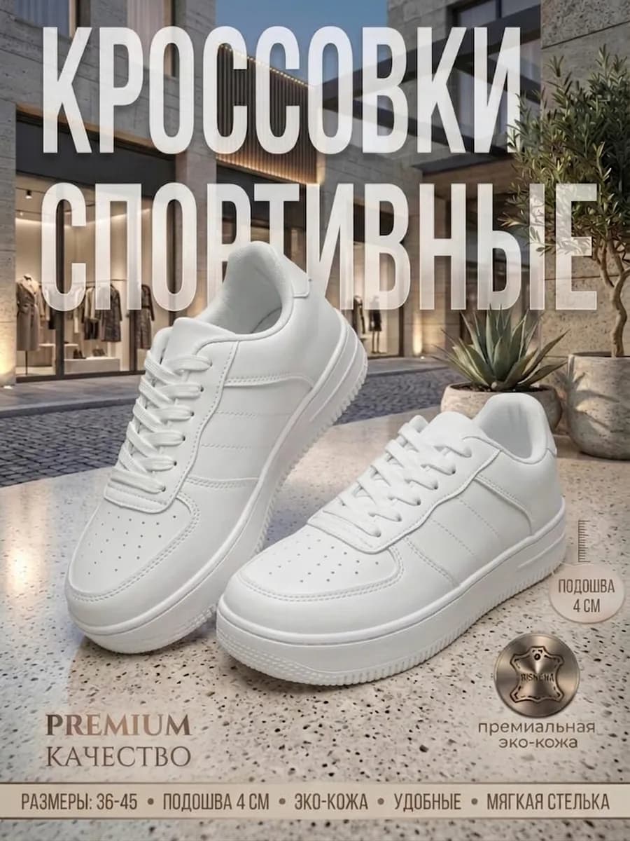 Кроссовки демисезонные универсальные белые