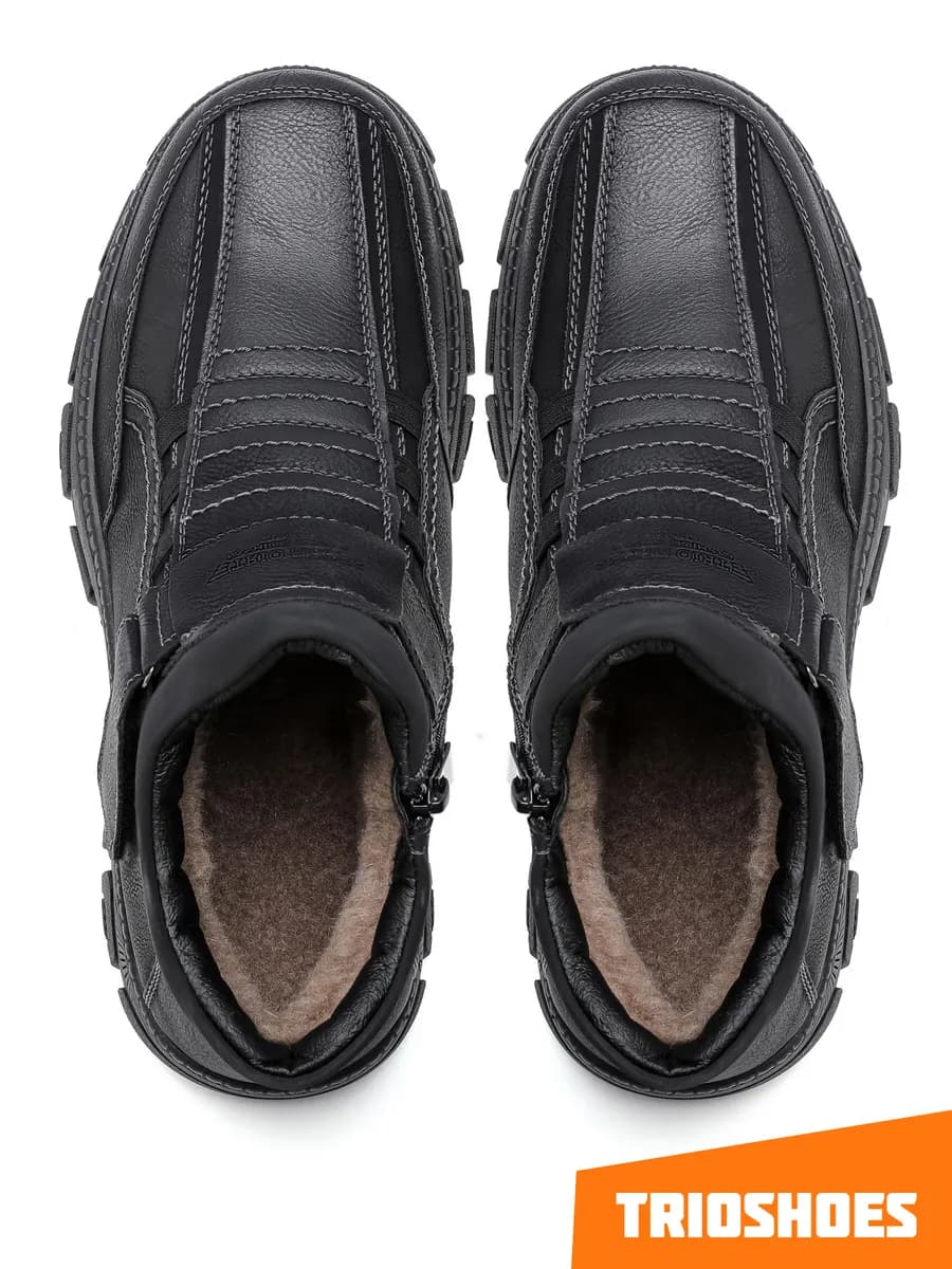 Ботинки зимние утепленные с мехом и липучке на молнии