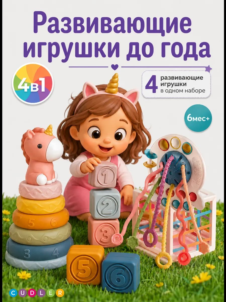 Набор развивающих игрушек для новорожденной девочки