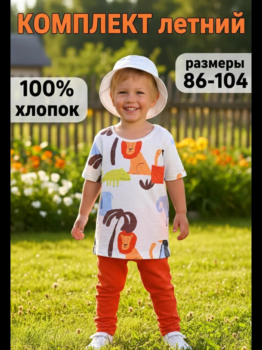Костюм летний повседневный детям двойка в садик
