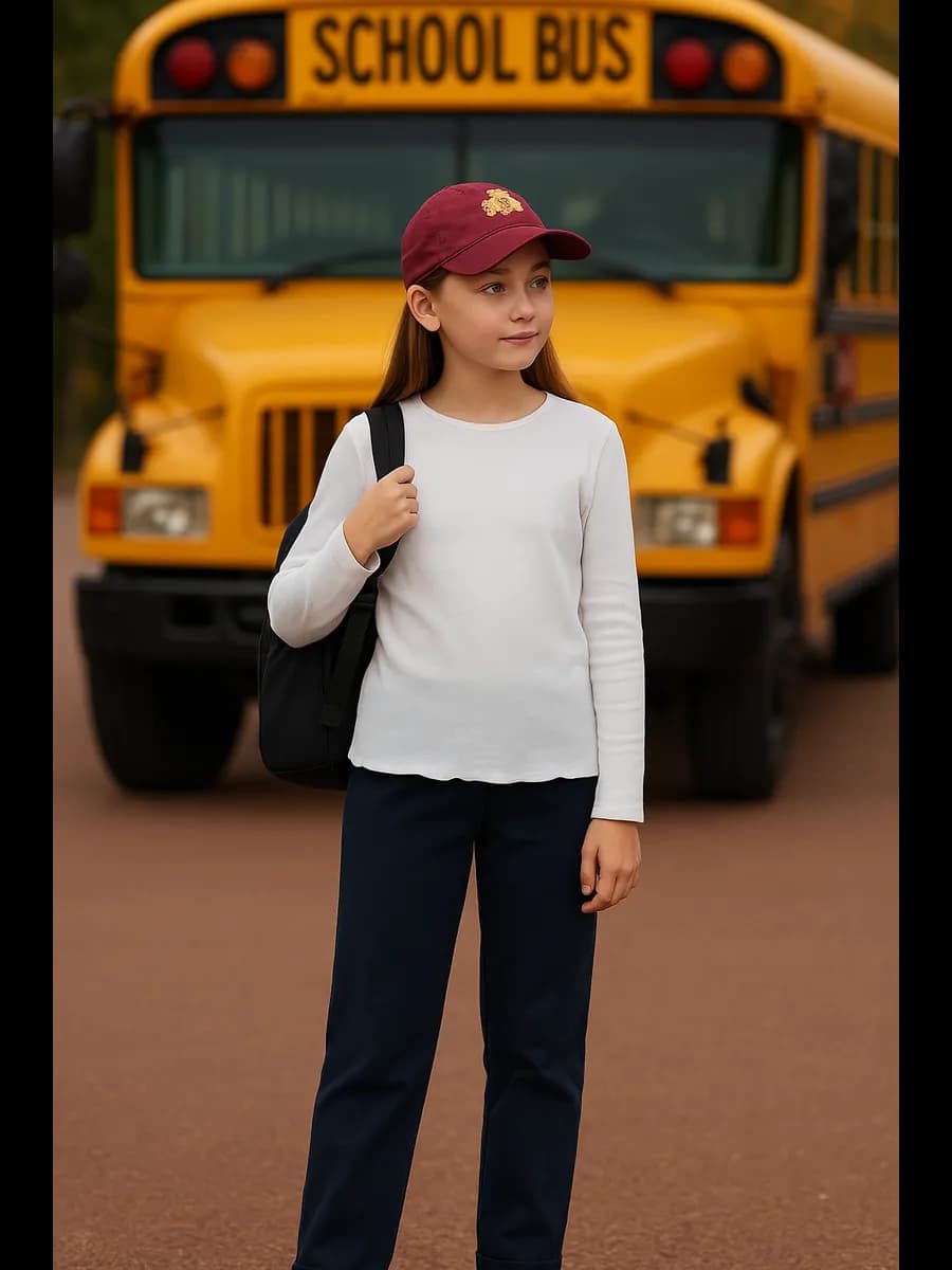 Лонгслив детский школьный однотонный классический