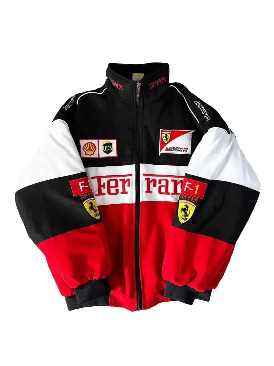 Куртка-бомбер Ferrari гонщика гоночный винтаж оверсайз