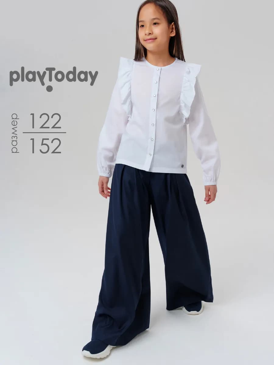 Блузка школьная на кнопках белая рубашка нарядная