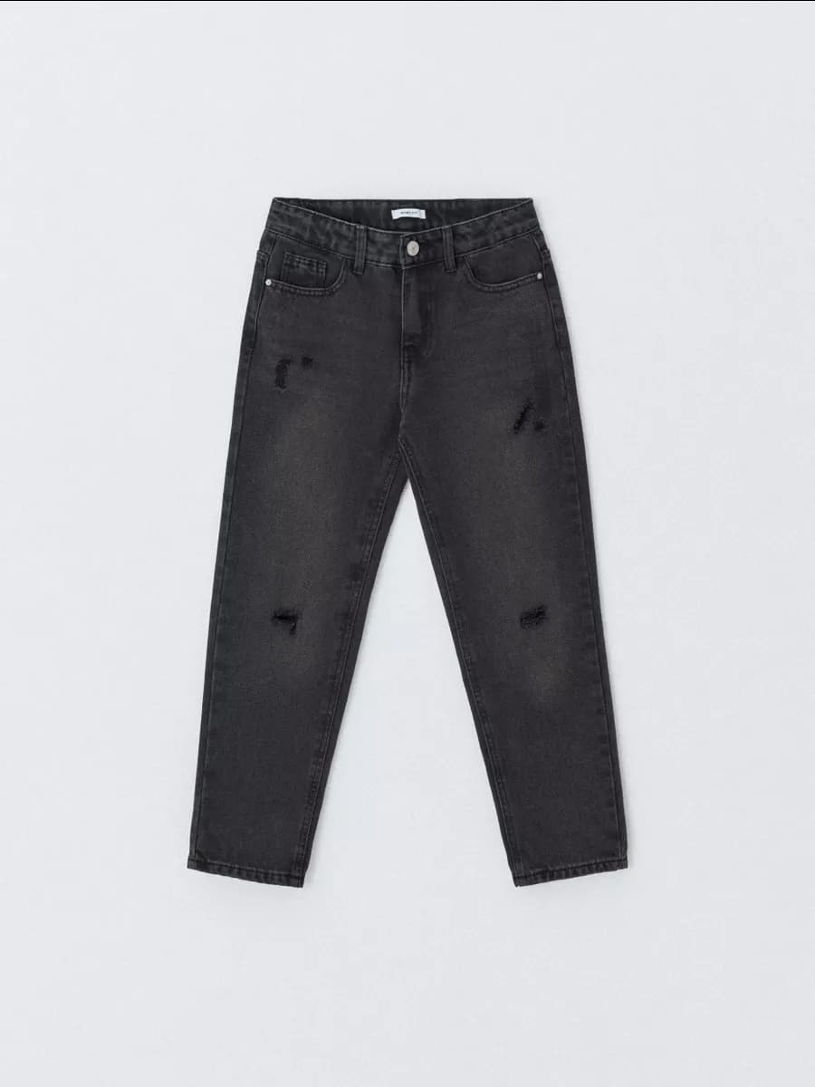 Джинсы мом с высокой посадкой - фото 1