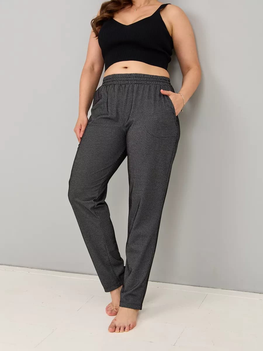 Брюки трикотажные домашние на резинке хлопок большие размеры