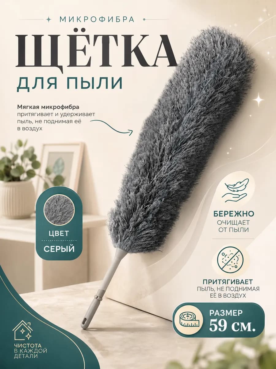 Щётка для удаления пыли, 59 см, микрофибра 50 гр