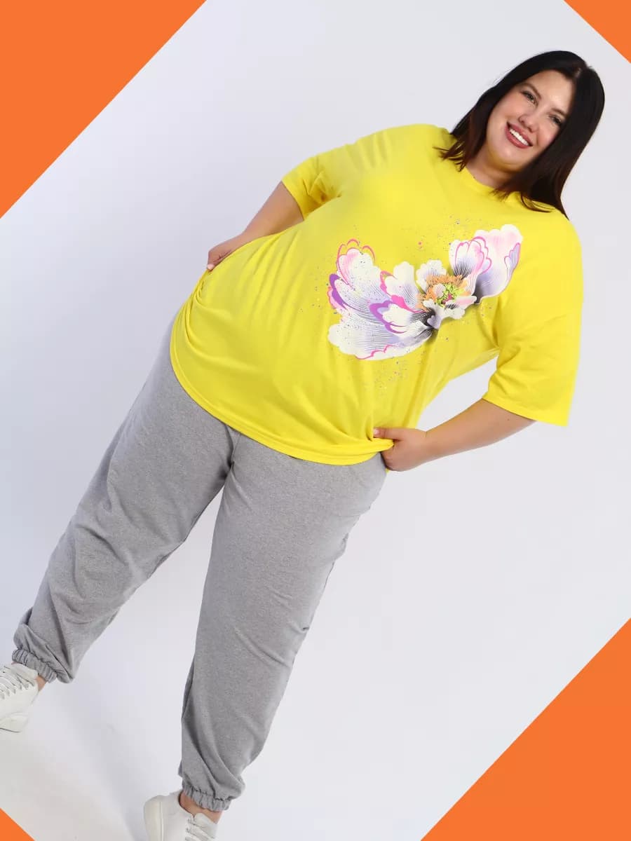 Спортивные штаны больших размеров джоггеры оверсайз