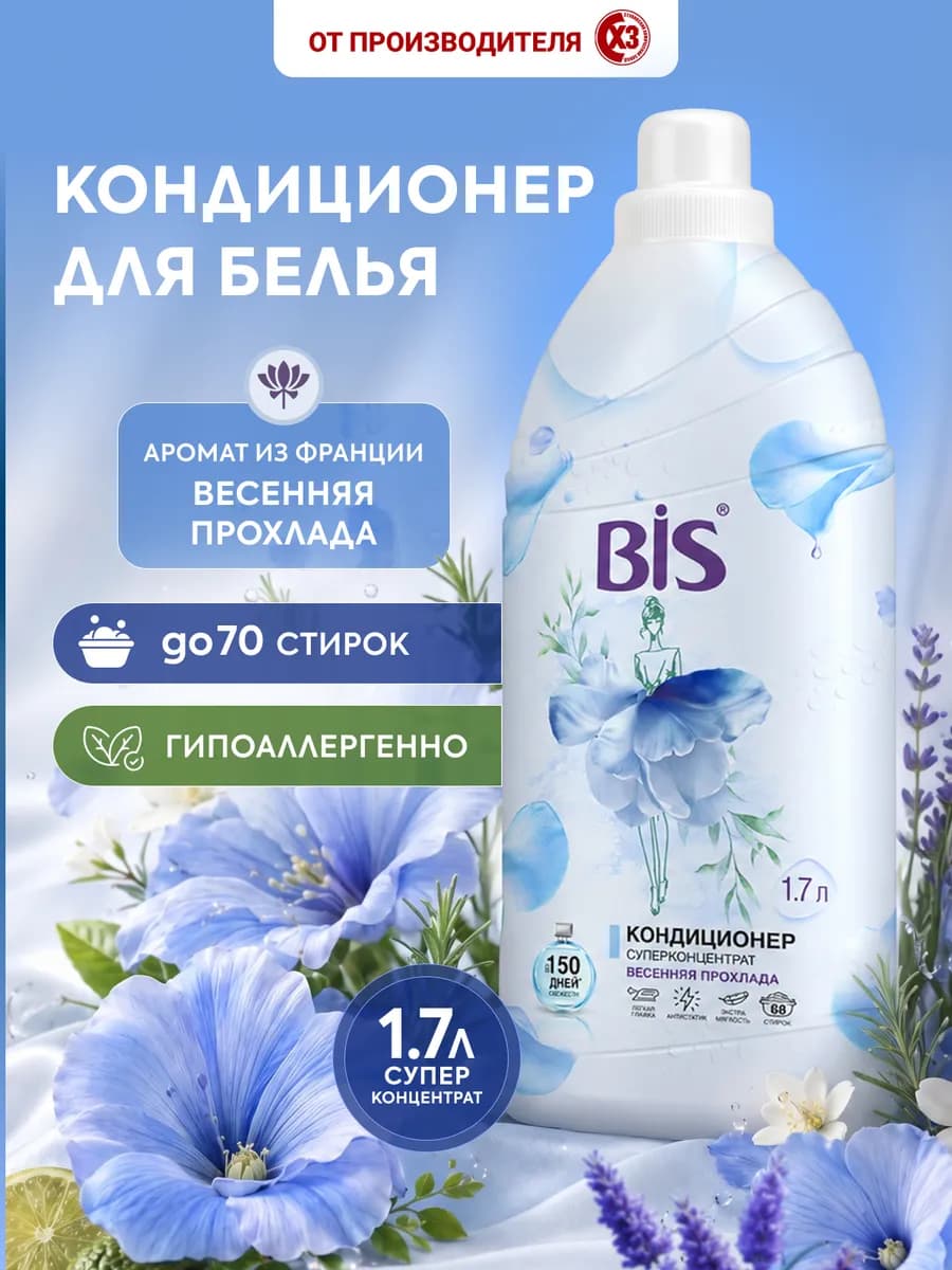 Кондиционер для белья парфюмированный ополаскиватель 1,7 л