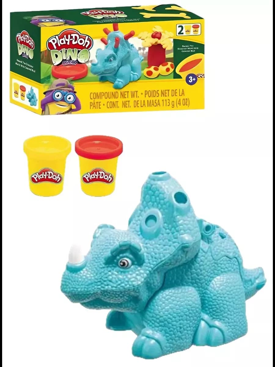 Набор для лепки и творчества пластелин плэй до динозавр 2 цв