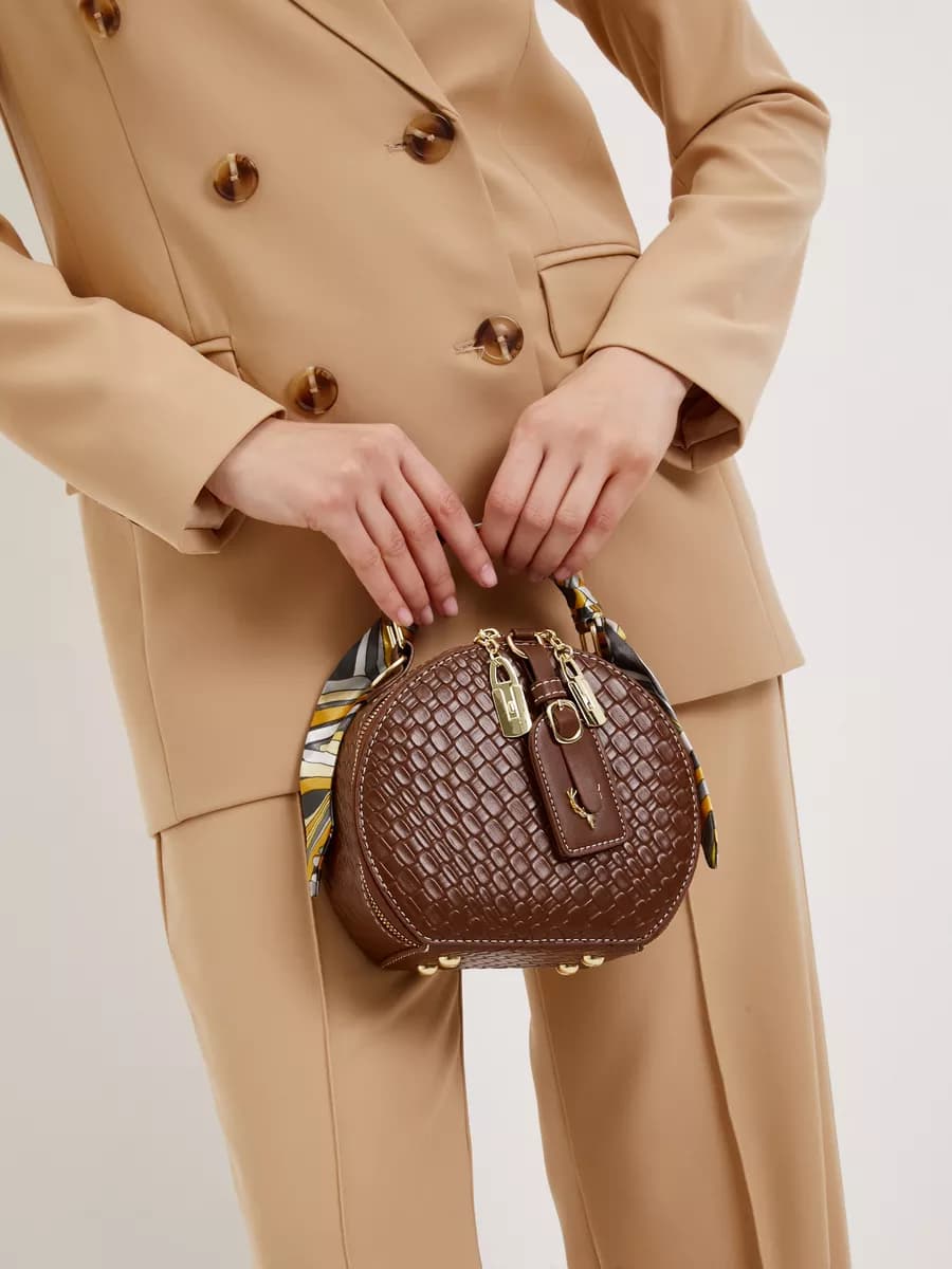 Сумка круглая через плечо - фото 1