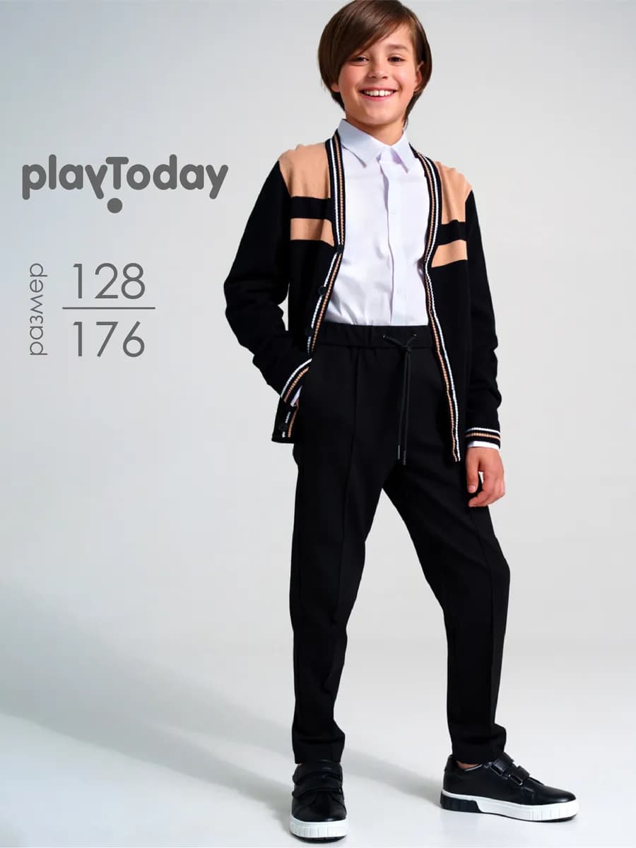 Брюки школьные на резинке черные форма джоггеры