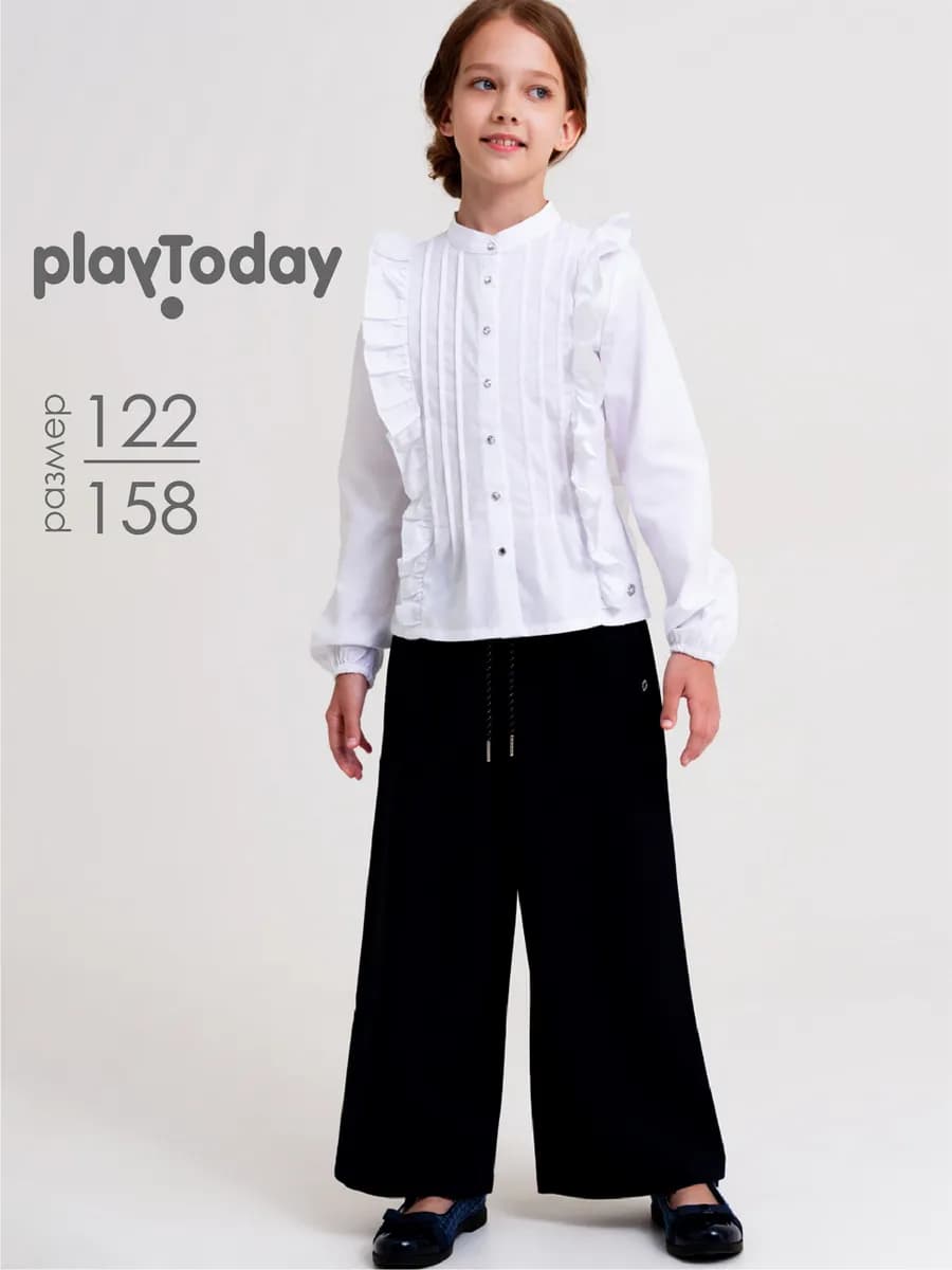 Блузка школьная на кнопках рубашка белая нарядная