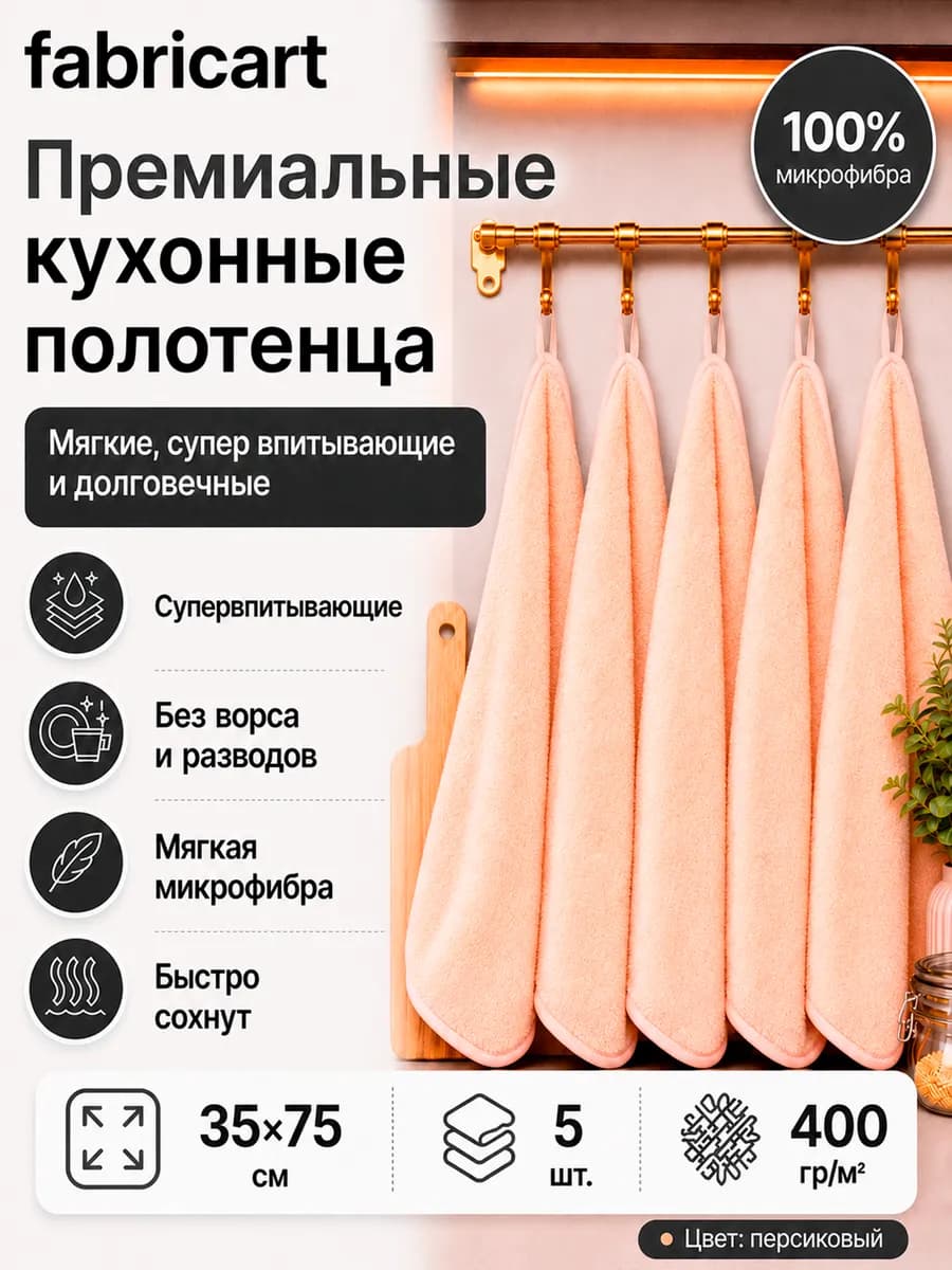 Кухонное полотенце из микрофибры набор 5 шт