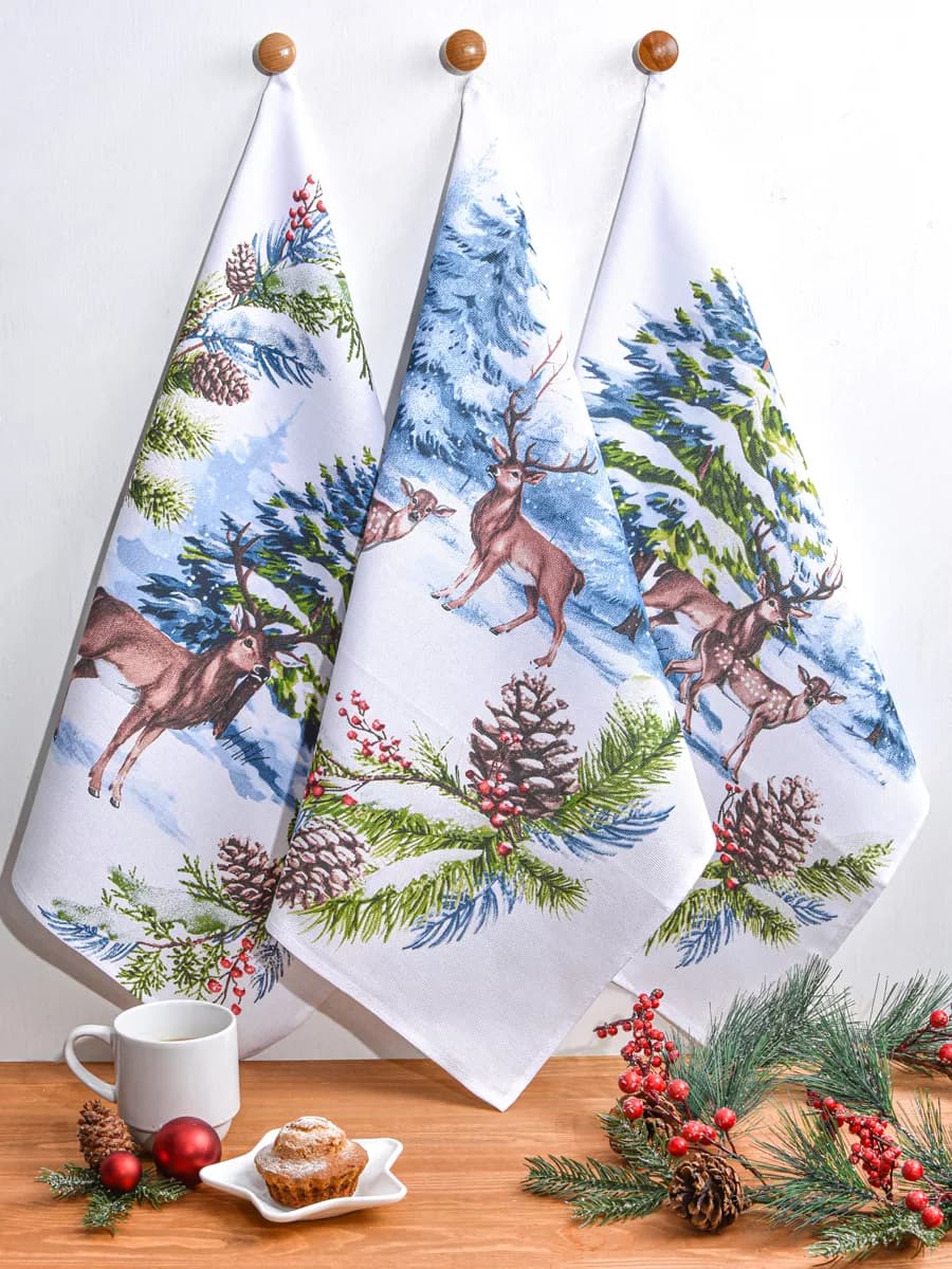 Полотенца кухонные набор 3 шт 60х47 см рогожка - фото 1