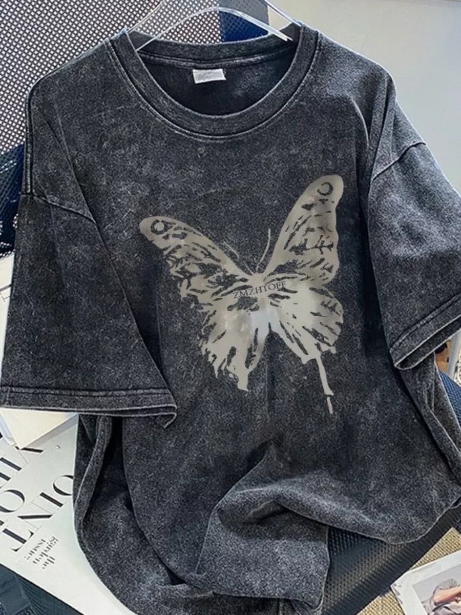 Футболка варенка оверсайз плотная с принтом