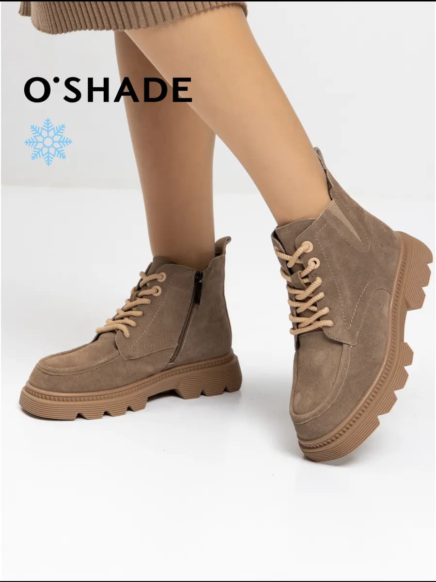 Ботинки женские зимние замшевые