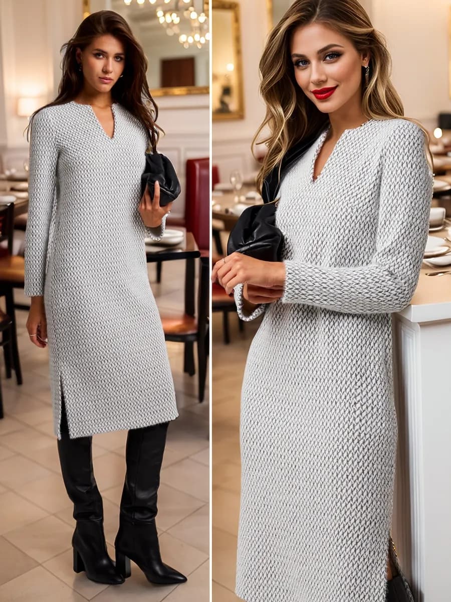 Платье теплое трикотажное - Char`lie - фото 1