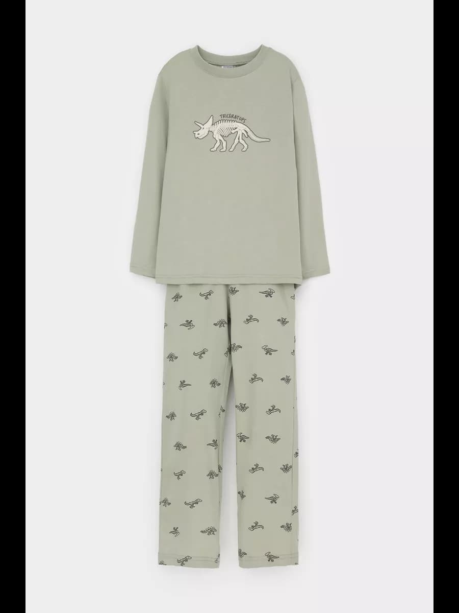 Пижама с брюками из натурального хлопка