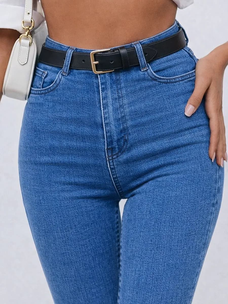 Зауженные джинсы скинни с высокой посадкой