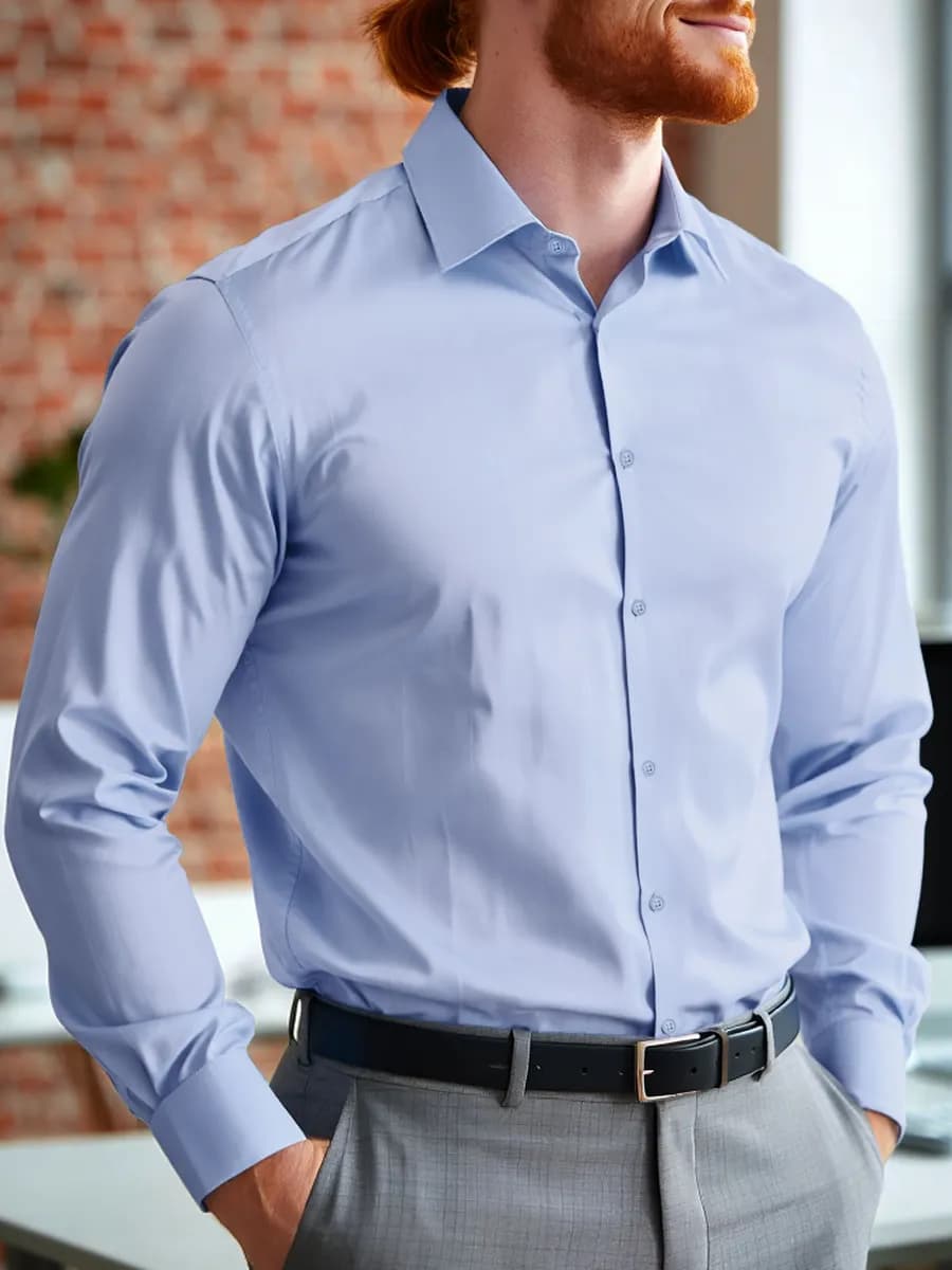 Рубашка с длинным рукавом приталенная классическая