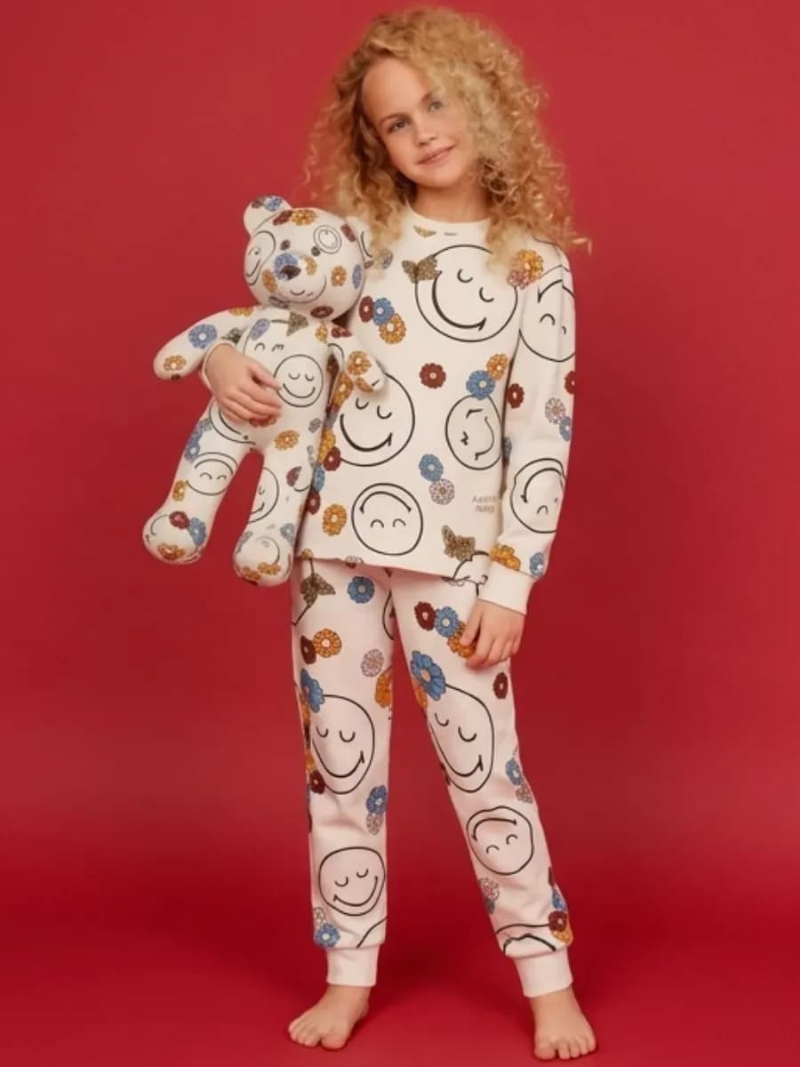 Пижама для девочки теплая со штанами