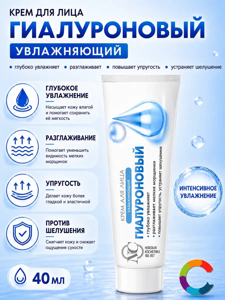 Крем для лица Гиалуроновый 40мл
