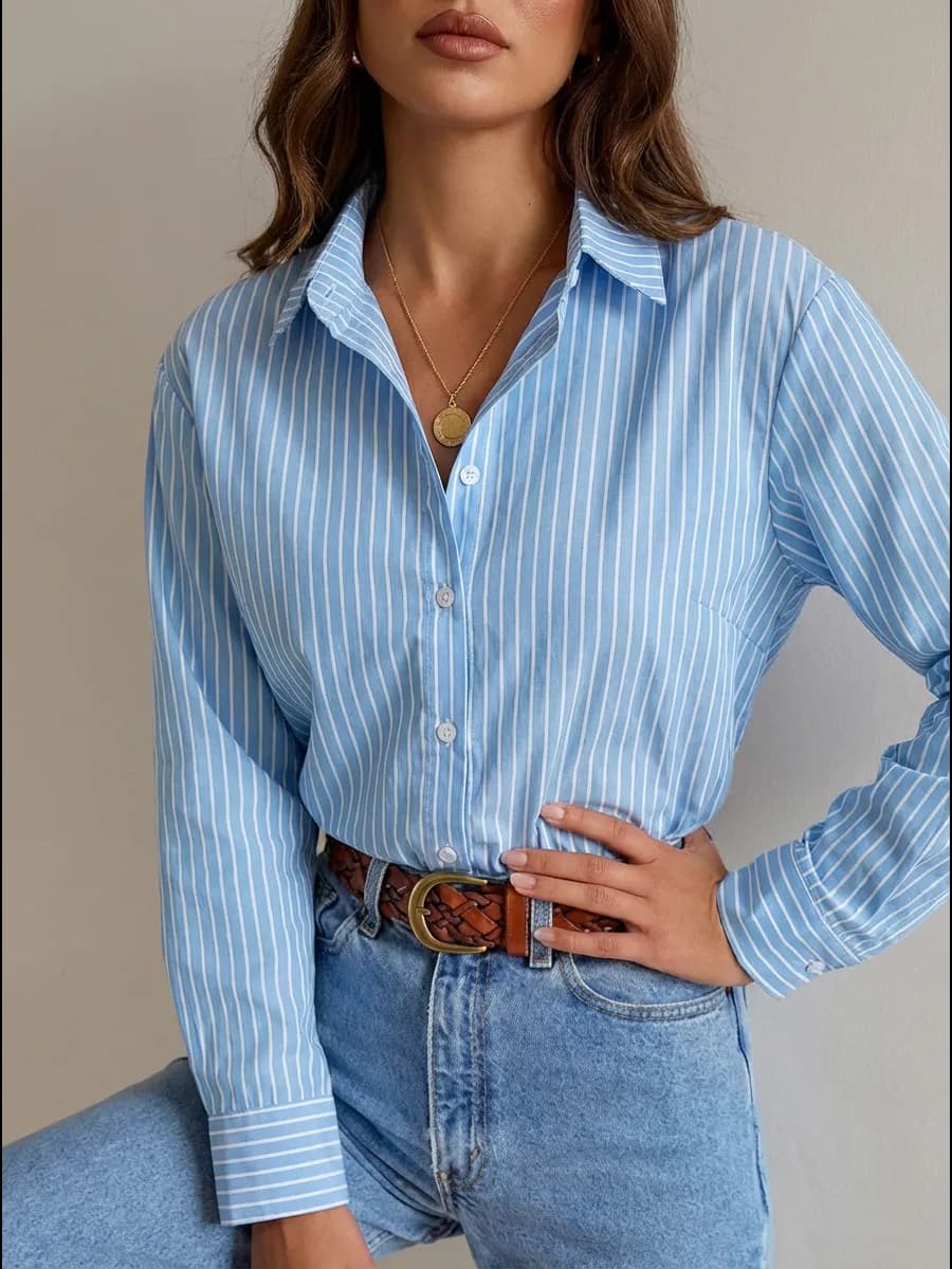 Рубашка оверсайз в полоску