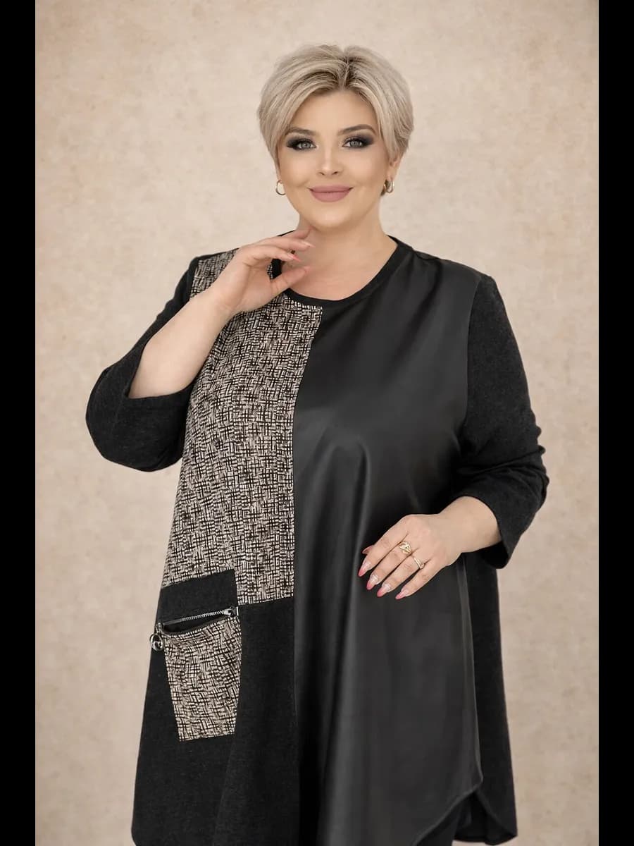 Туника с длинным рукавом больших размеров