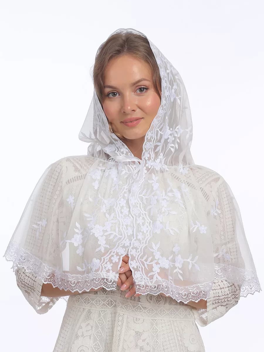 Капор,накидка для церкви,храма,венчания,крестин