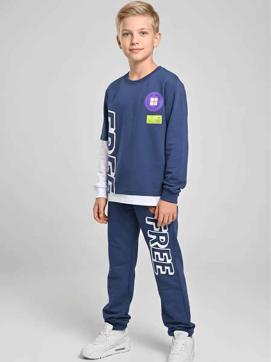 Трикотажный костюм со штанами для мальчиков