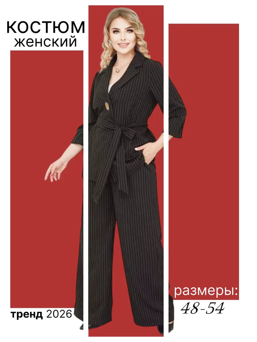 Брючный костюм двойка офисный