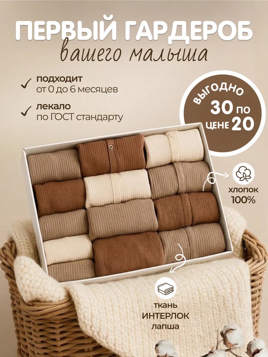 Комплект одежды для новорожденных 30 предметов