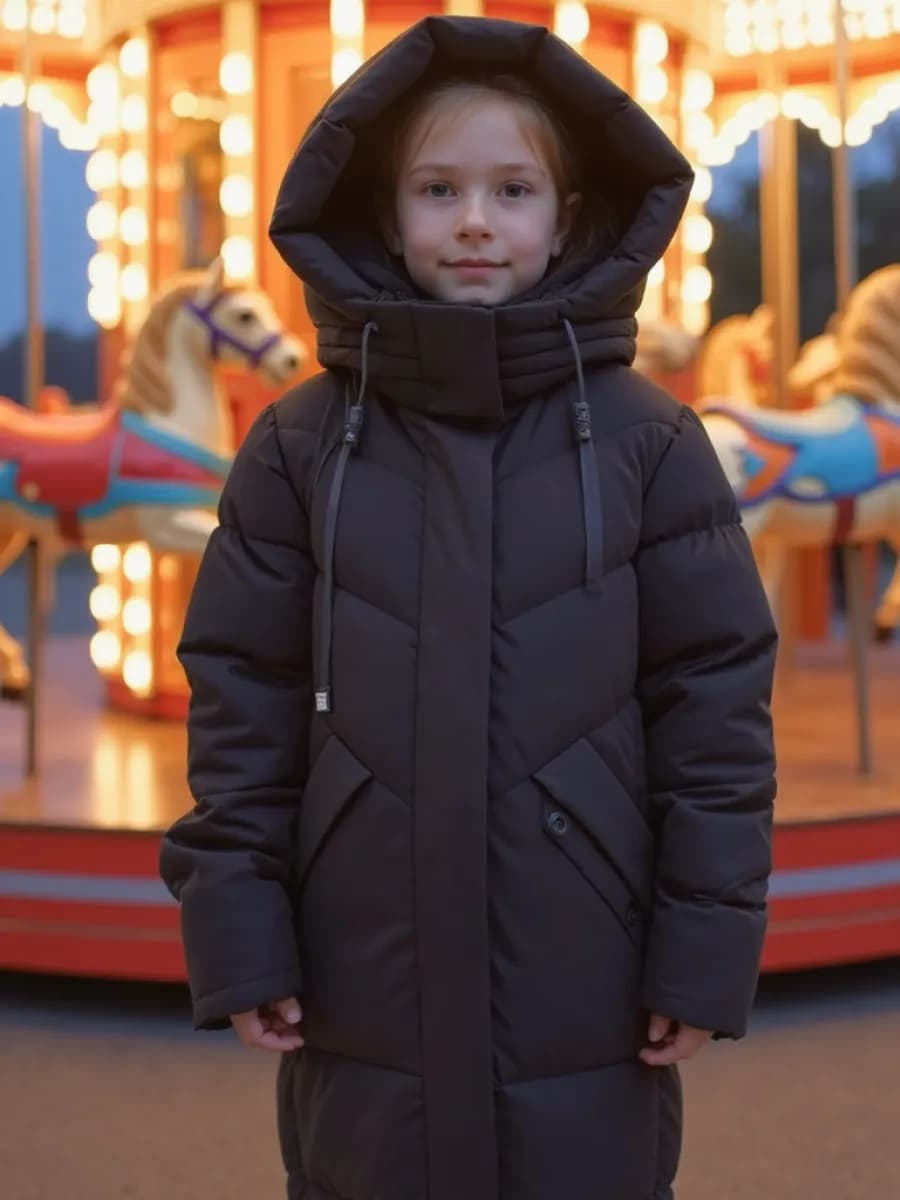 Куртка зимняя для девочки удлиненная