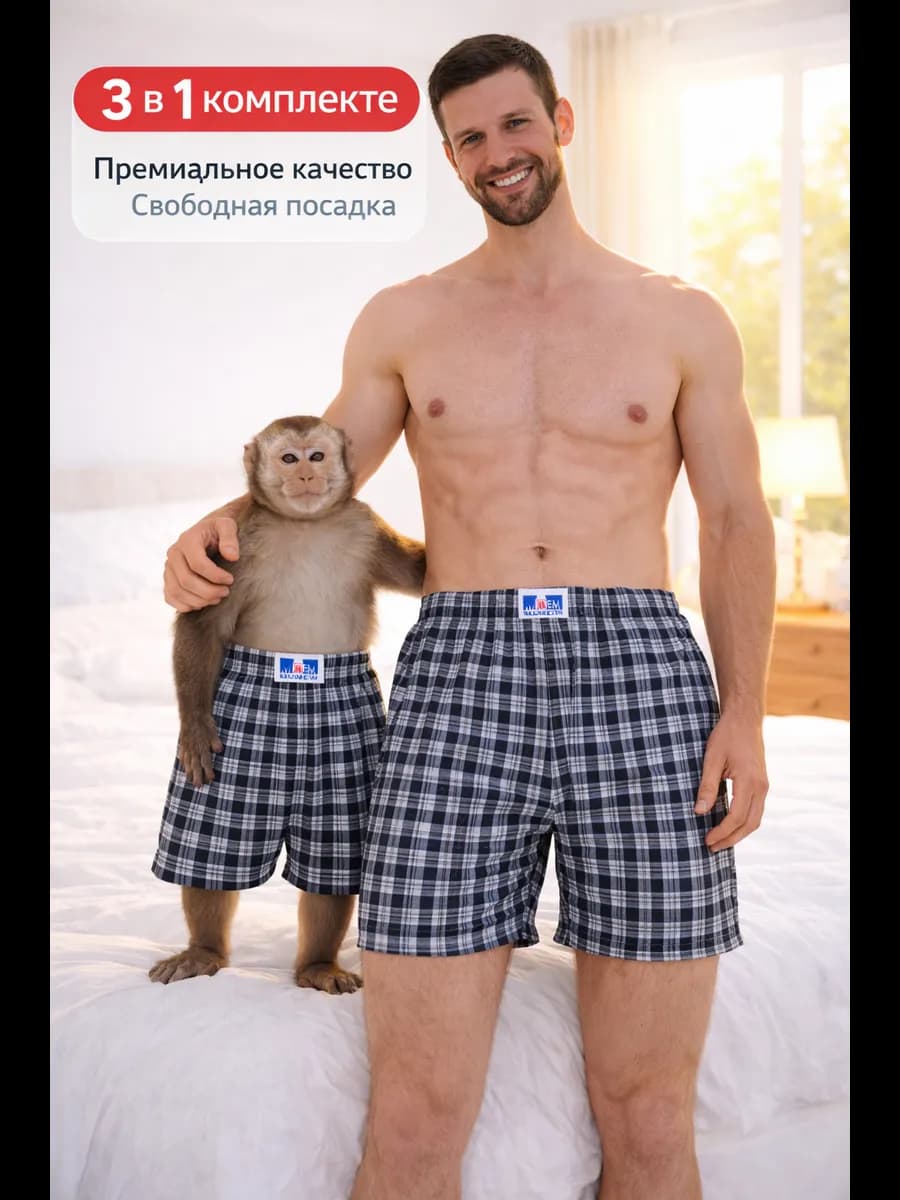 Трусы семейные набор 3 штуки