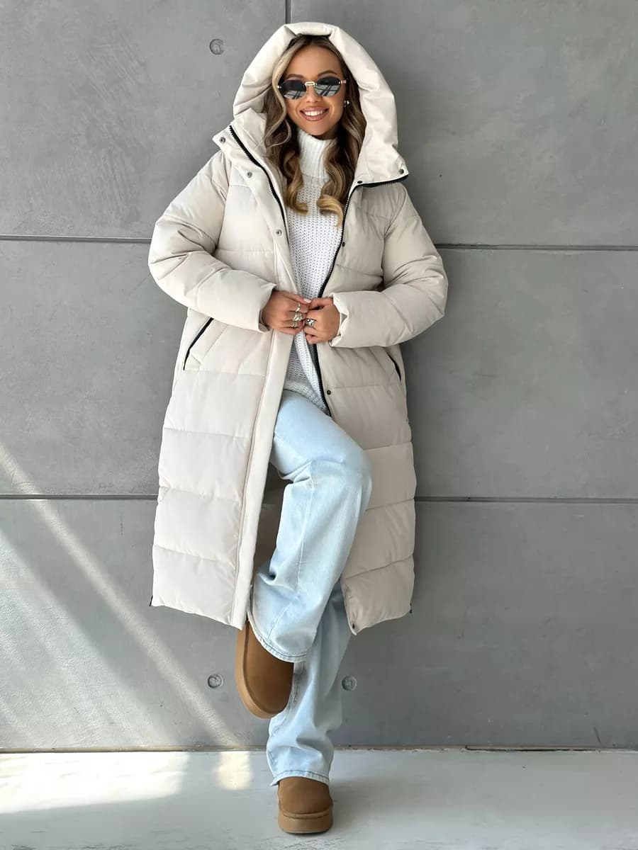 Куртка зимняя длинная с капюшоном