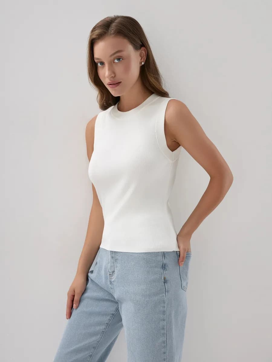 Топ стильный вязаный под пиджак для дома и офиса